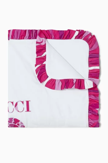 بطانية مزينة بحواف كشكش قطن