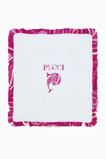 بطانية مزينة بحواف كشكش قطن