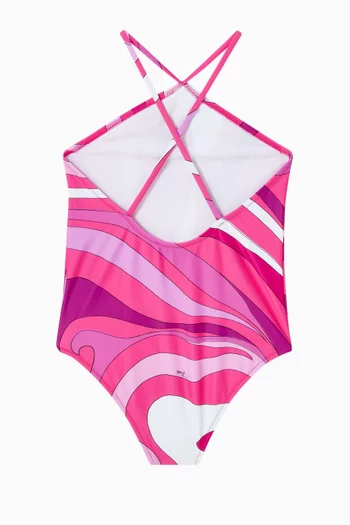 لباس سباحة قطعة واحدة بنقشة