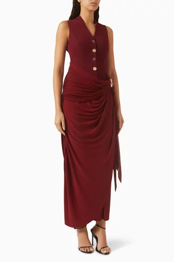 فستان اجنيس بدرابيه جيرسيه وكريب