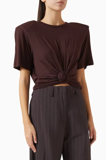 Knotted Cropped T-shirt