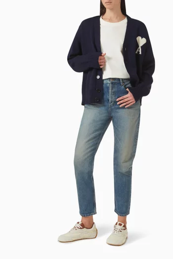 Contrast Logo Cardigan