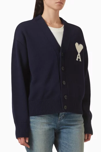 Contrast Logo Cardigan