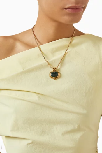 Amarante Green Jasper Necklace in Gold-plated Metal