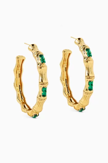 Bambou Hoop Earrings in Gold-plated Metal