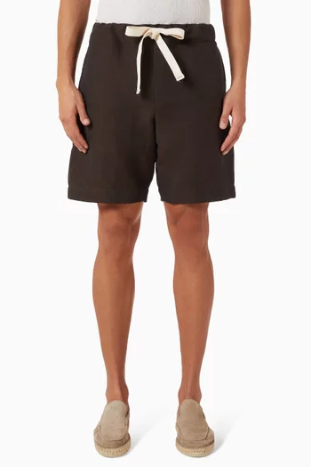 Mid-length Elastic Shorts in Linen