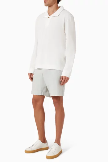 Mid-length Elastic Shorts in Linen