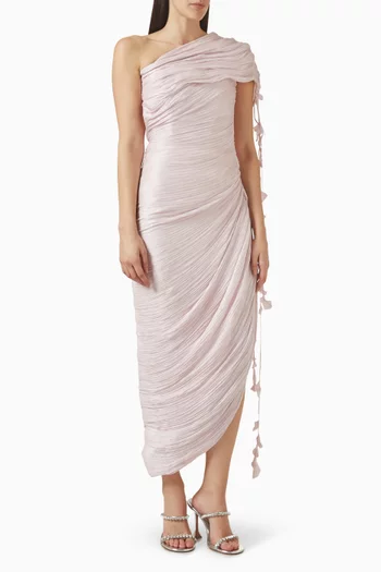 Ruched One-shoulder Maxi Dress