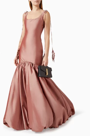 Flared-hem Scoop Maxi Dress