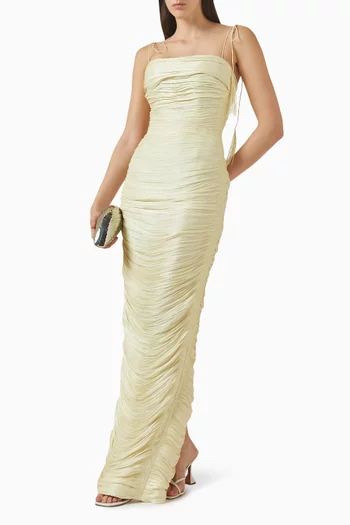 Pleated Corset Gown in Silk