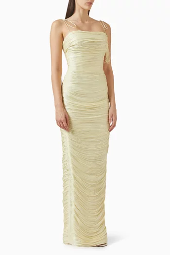 Pleated Corset Gown in Silk