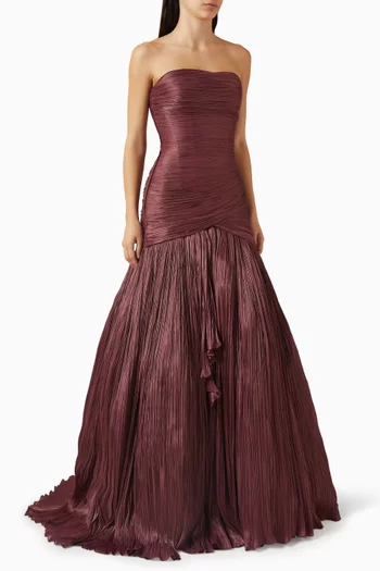 Ruched Flared Gown