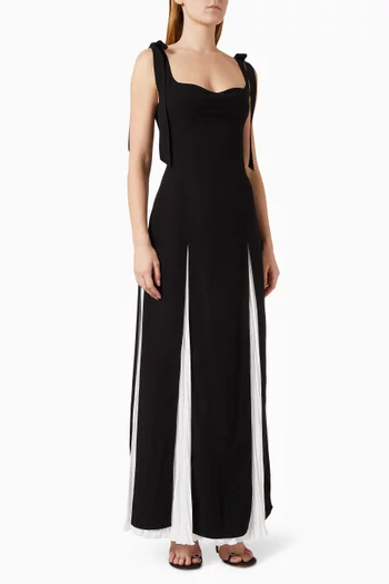 Cut-out Slit Gown in Crepe