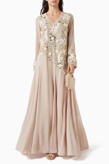 Floral-embellished Kaftan