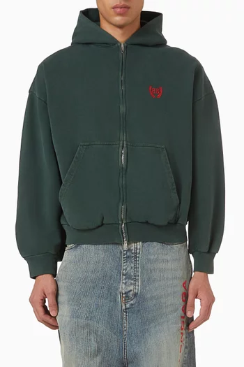 Laurel Classic Zip‑up Hoodie in Dry Fleece