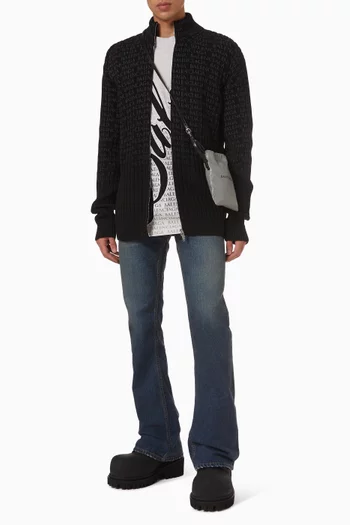 Type Fade Zip‑up Sweater in Cotton-blend