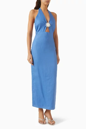 فستان أورلي بظهر مكشوف كتان