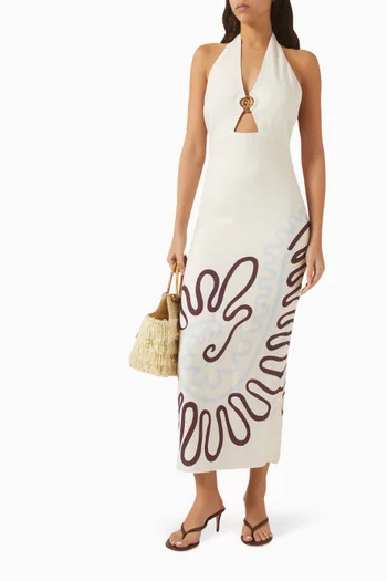 فستان كلارا بظهر مكشوف كتان