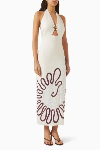 فستان كلارا بظهر مكشوف كتان