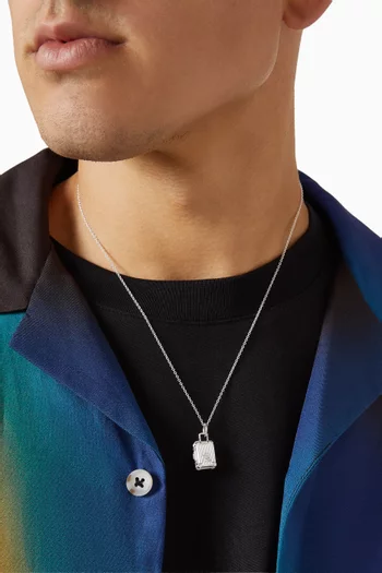 Luggage Pendant Necklace in Sterling Silver