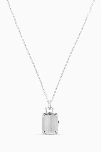 Luggage Pendant Necklace in Sterling Silver