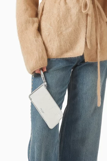 Zip Wristlet Pouch in Leather