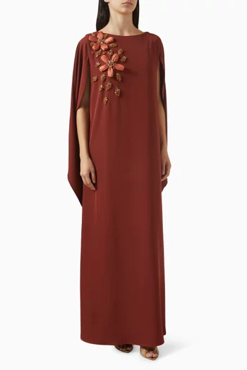 Embellished Kaftan in Crepe