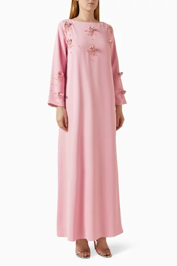 Embellished Kaftan in Crepe