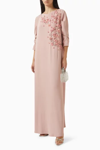 Embellished Kaftan in Crepe