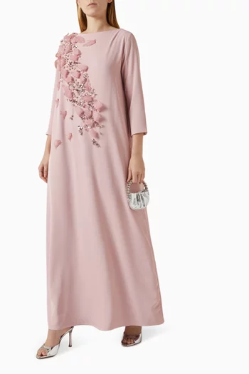 Embellished Kaftan in Crepe