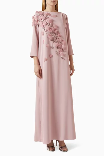 Embellished Kaftan in Crepe