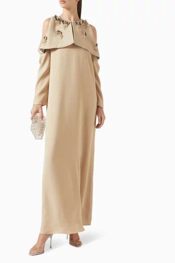 Embellished Kaftan in Crepe