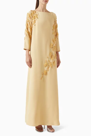 Embellished Kaftan in Crepe