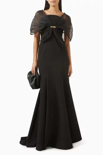 فستان سهرة بشال