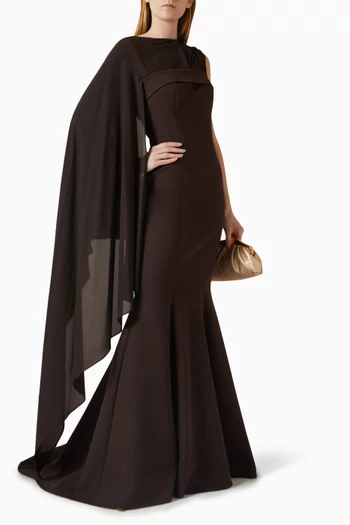Draped Cape Gown