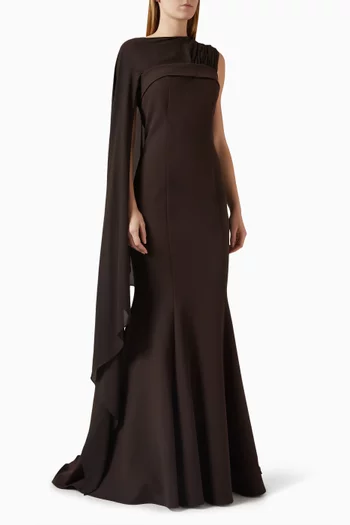 Draped Cape Gown