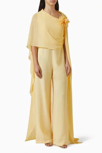 One-shoulder Jumpsuit in Crepe