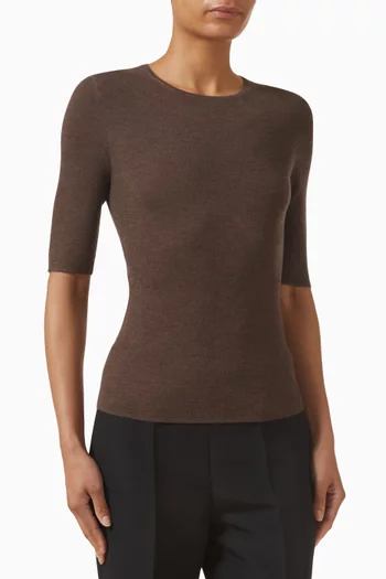 Rib-knit Sweater in Wool Blend