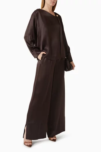 بنطال واسع الساقين ستان