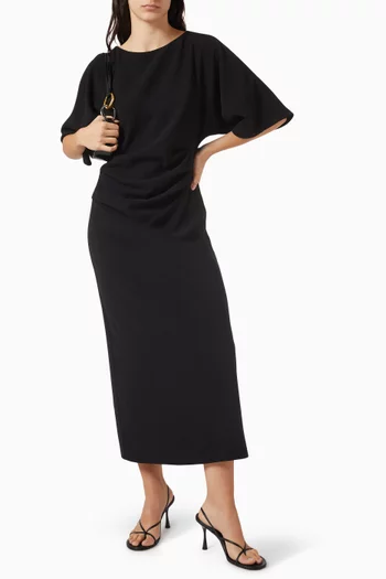 Gathered Waist Maxi Dress