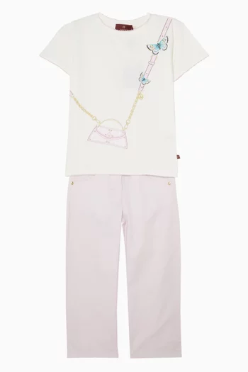 تي شيرت بطبعة حقيبة قطن