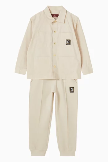 قميص برقعة شعار الماركة قطن