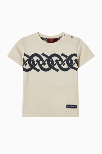 Criss Cross Logo T-shirt in Cotton