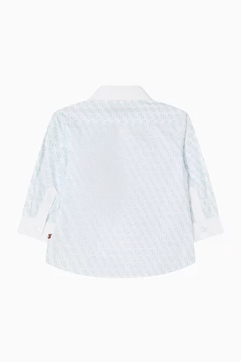 قميص بنقشة شعار الماركة قطن بوبلين