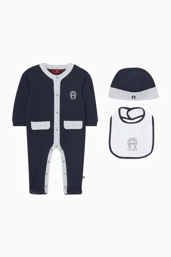 Logo Pyjama, Bib & Beanie Gift Set