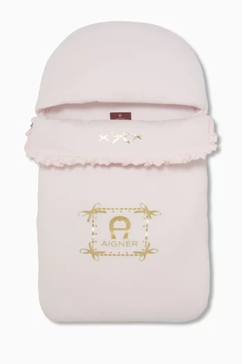 Ruffled Logo Baby Nest in Pima Cotton