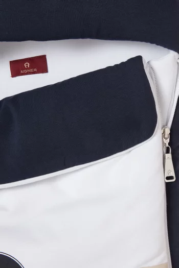 Stripe Logo Baby Nest in Pima Cotton