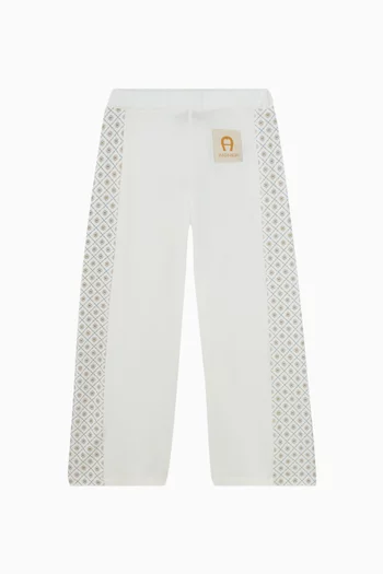 بنطال بحافة بشعار الماركة