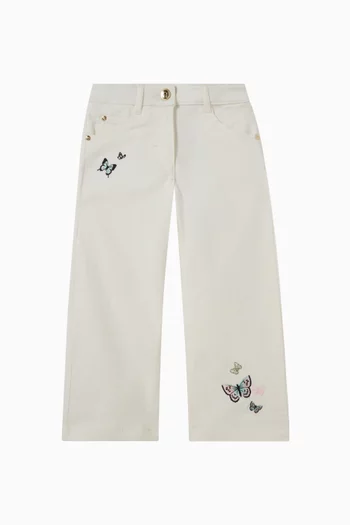 Butterfly Embroidery Jeans in Denim