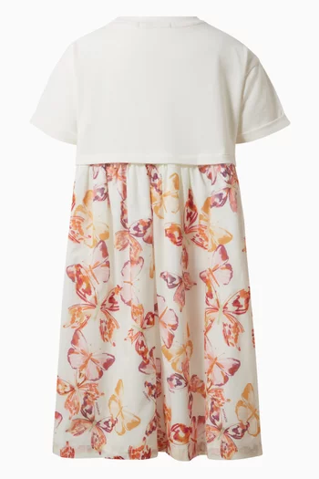 فستان بنقشة فراشات قطن